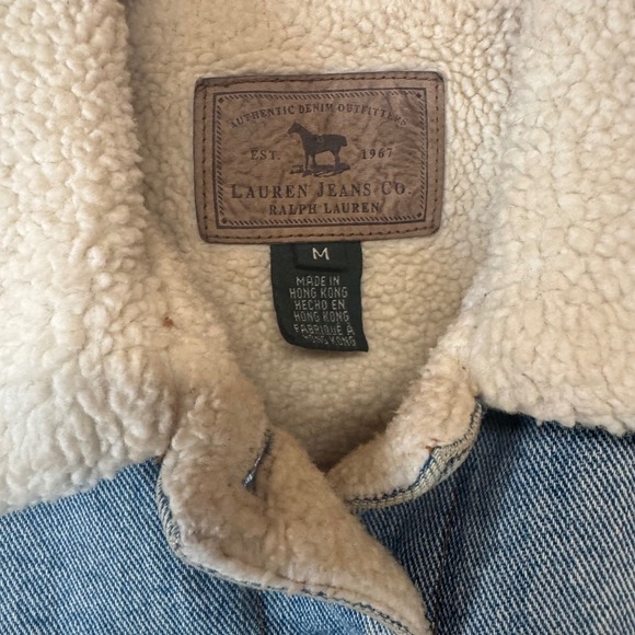 Lauren Jeans Co Ralph Lauren Sherpa Lined Sedona Denim Vest Womens M Blue - Picture 5 of 9